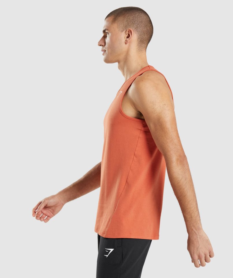 Men's Gymshark Critical Tanks Orange | CA 8N51D7